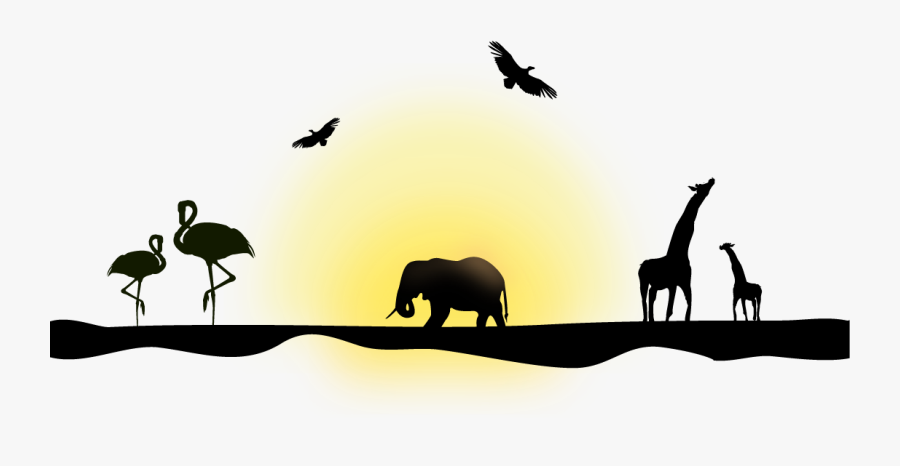 Northern Giraffe Silhouette Euclidean Vector Elephant - Discovery Animals And Birds, Transparent Clipart