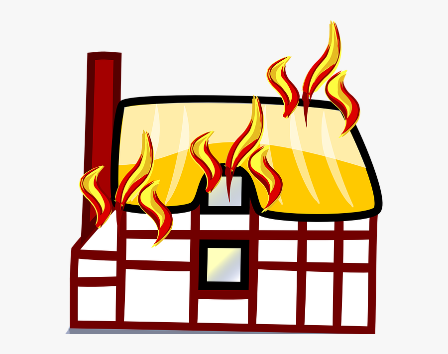 Burning House Cartoon Png, Transparent Clipart