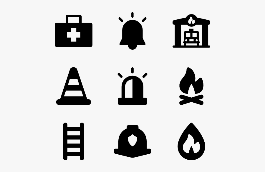 Fire Department Elements - Emergency Icons, Transparent Clipart