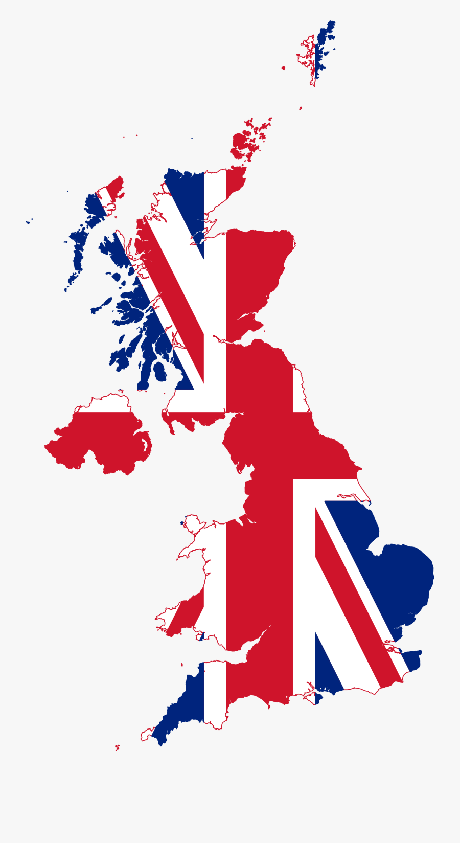 United Kingdom Flag Map, Transparent Clipart