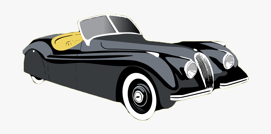 Classic Car Clipart Png - Vintage Jaguar Clip Art, Transparent Clipart