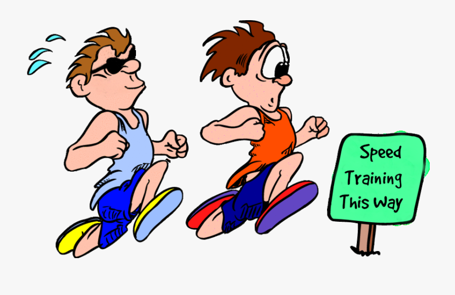 Speed Training For Trail - 2 Cartoon People Running, Transparent Clipart