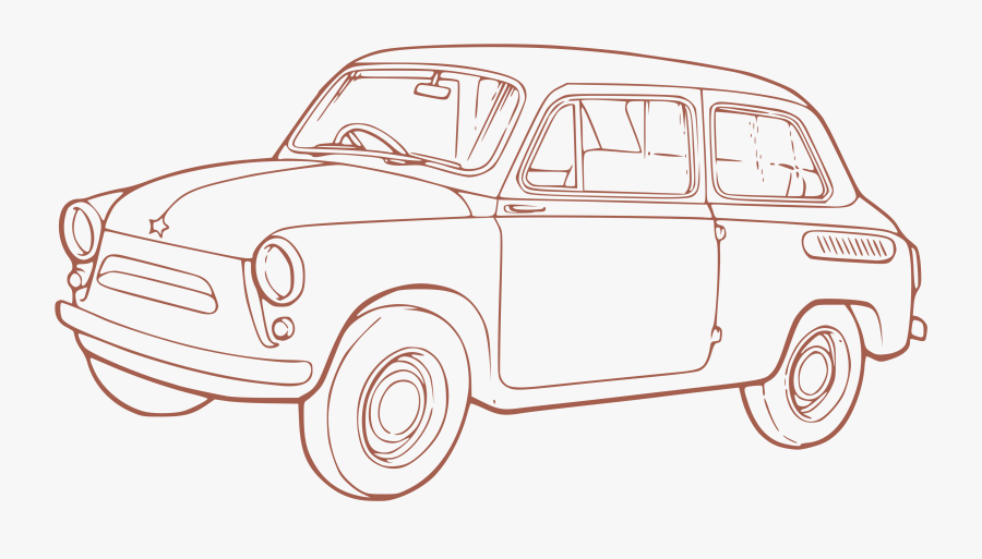 Clip Art Classic Car Outline - Outline Of Car Png, Transparent Clipart