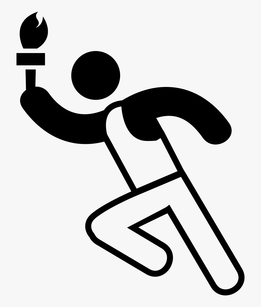 Transparent Runner Vector Png - Olympics Games Black And White, Transparent Clipart