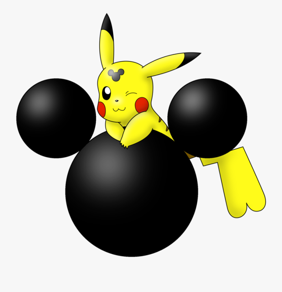 Mmhm Pikachu Mickey Mouse"s Head Silhouette By Wanda92 - Silhouette Mickey Mouse Head Face, Transparent Clipart