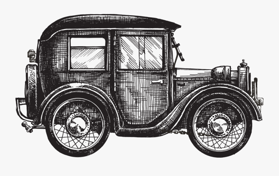 Vector Vintage Cars Classic Car Download Free Image - Vintage Cars Pencil Sketches, Transparent Clipart