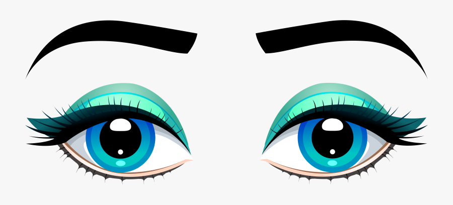 Female Blue Eyes With Eyebrows Png Clip Art - Eyes Clipart Transparent Background, Transparent Clipart