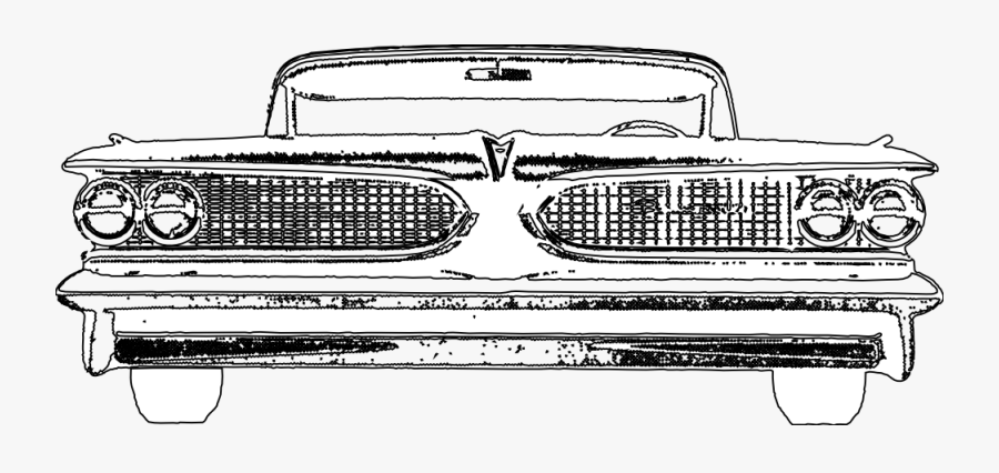Classic Car Clipart Line Art - Grille, Transparent Clipart