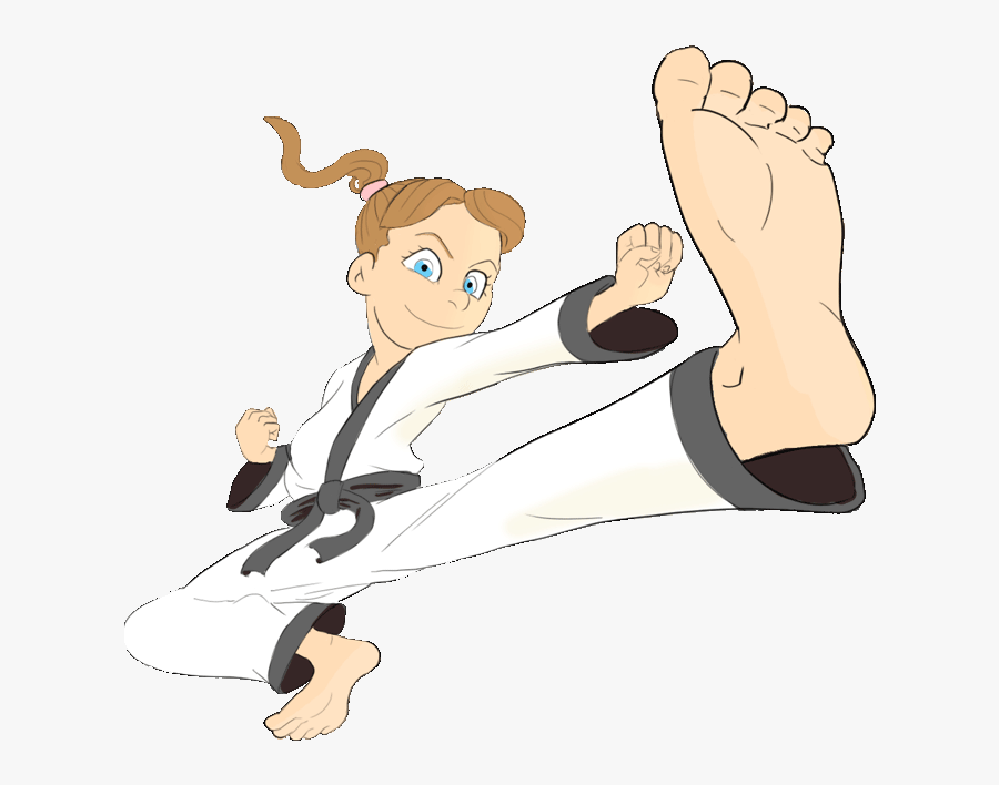 Martial Arts Clipart Female - Cartoon, Transparent Clipart