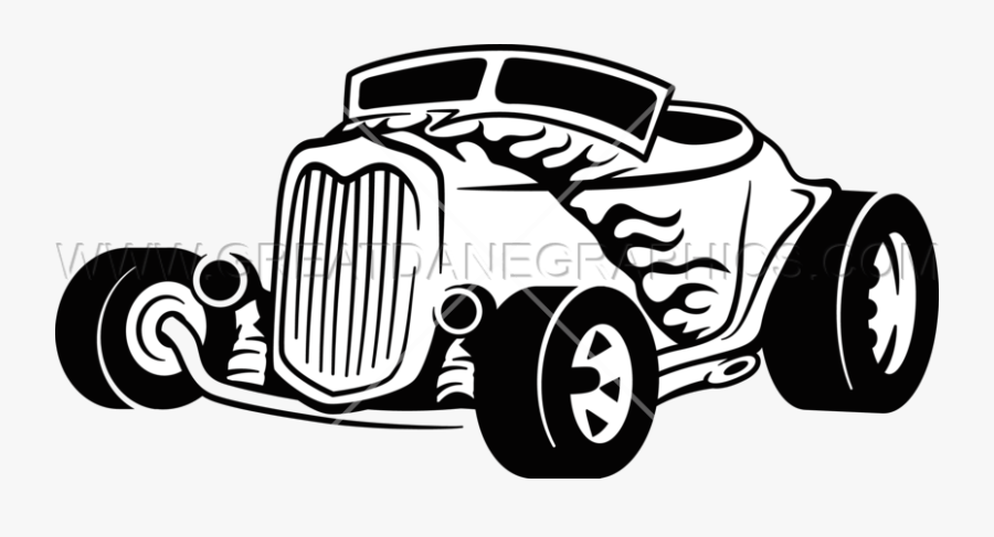 Hot Rod Vector Search Result Cliparts For Transparent - Black And White Hotrod Clipart, Transparent Clipart