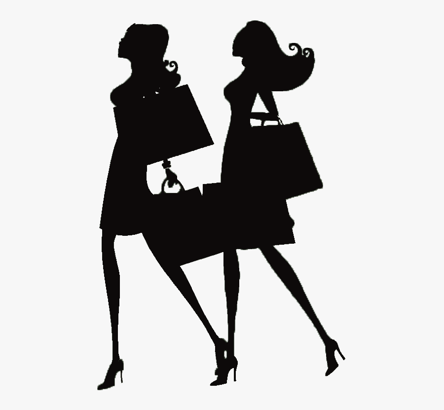 Fashion Silhouette Two Cartoon Animation Black Female - Millennials Buy From Charity, Transparent Clipart