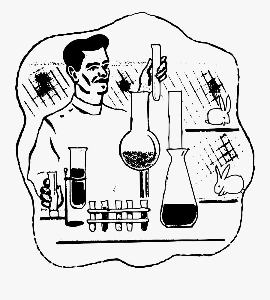 Scientist Clipart Testing - Chemistry Science Lab Drawing, Transparent Clipart