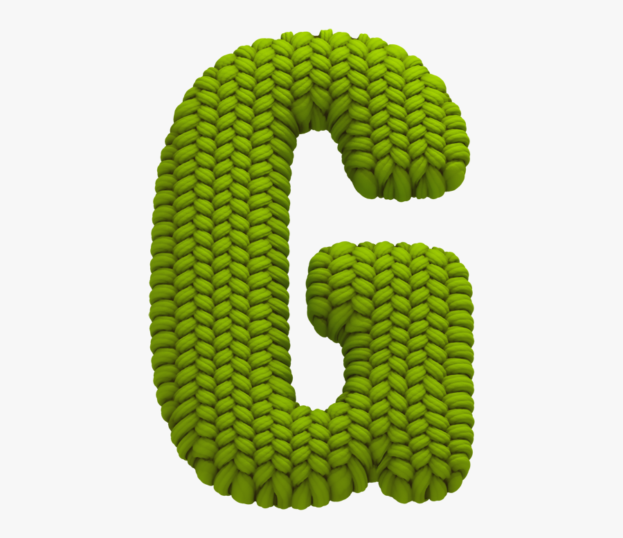 Clip Art Knitted Green Font Enjoy - Knitted Font G, Transparent Clipart