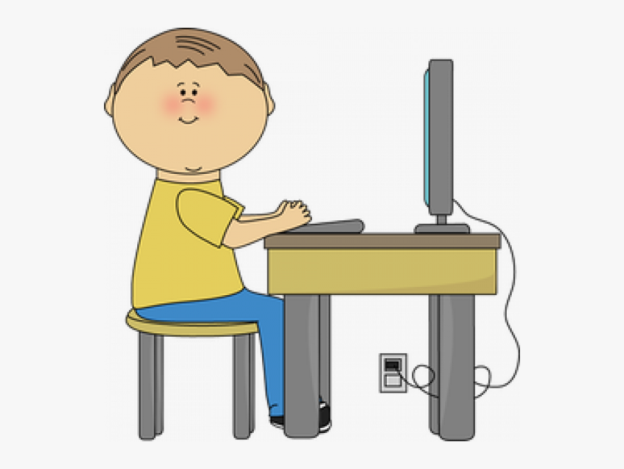 Computer Lab Clipart Png Images Transparent Png - Student On Computer Clipart, Transparent Clipart