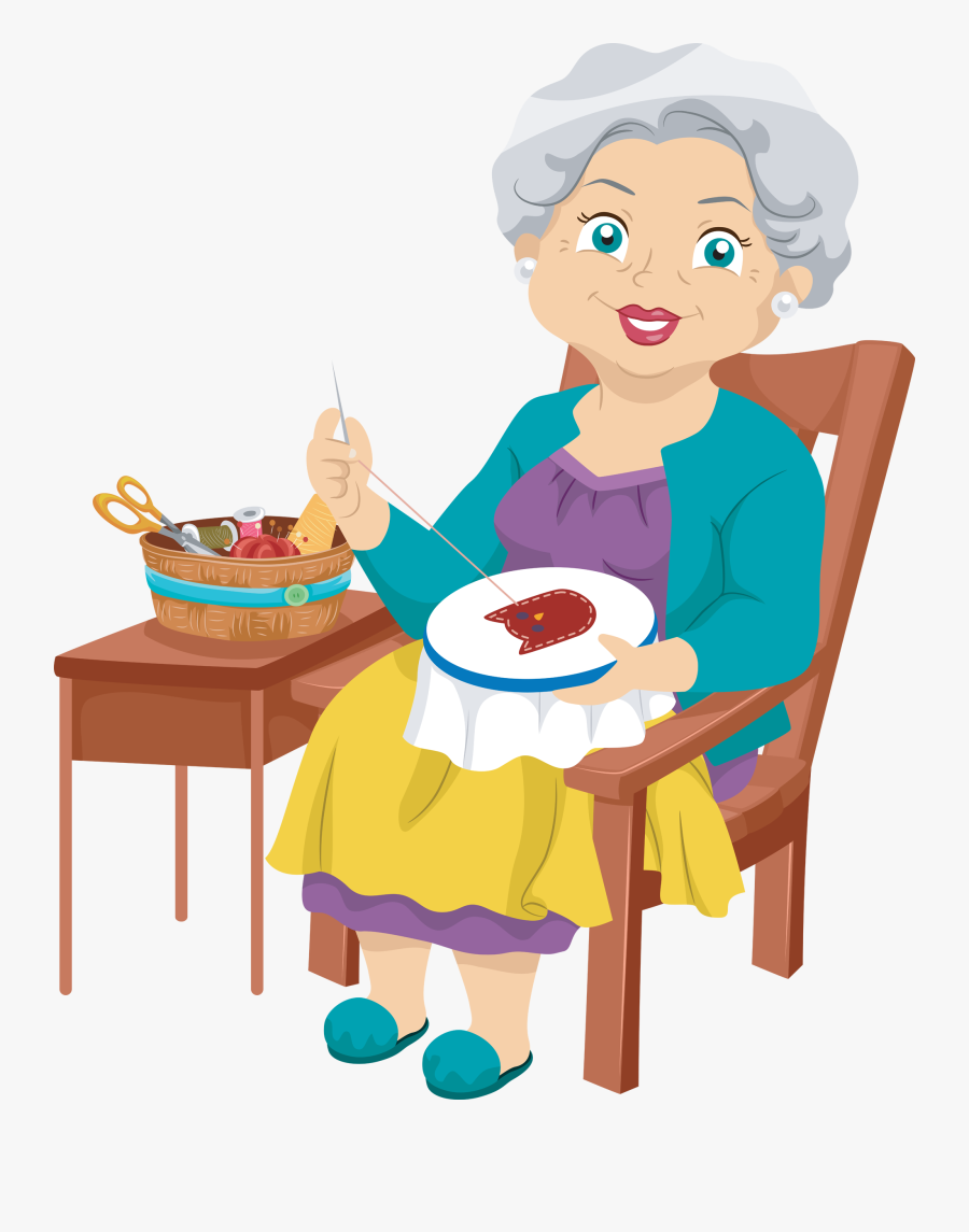 Graphic Free Library Fiber Arts Grant Beach - Grandma In A Rocking Chair, Transparent Clipart