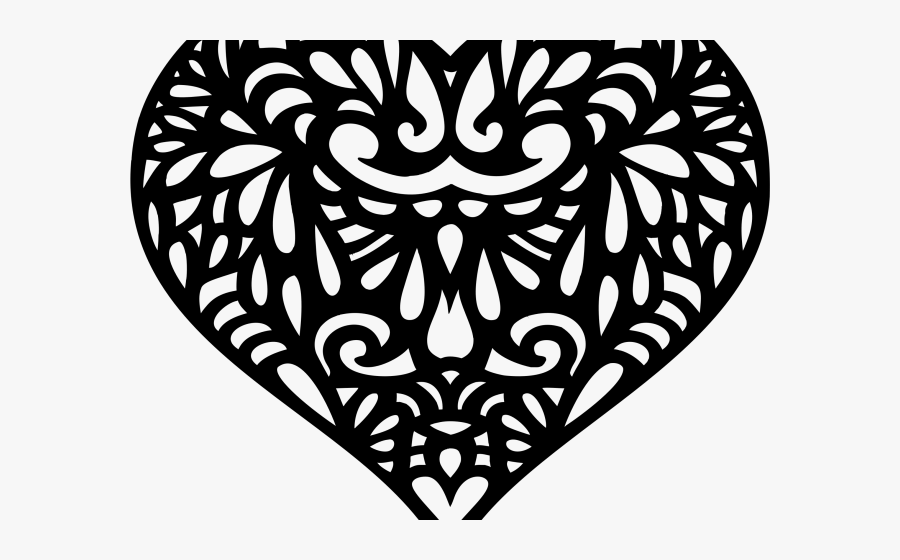 Decorative Heart Silhouette, Transparent Clipart