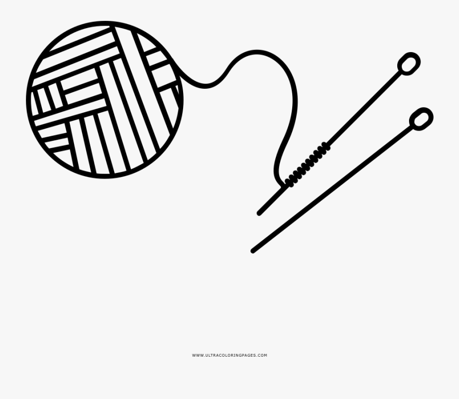 Knitting Coloring Page - Tejido De Punto Para Dibujar, Transparent Clipart