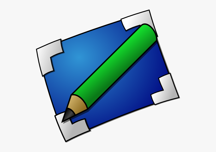 Blue Paper With Pencil Svg Clip Arts - Clip Art, Transparent Clipart