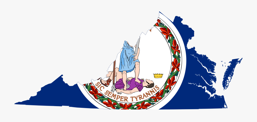 Virginia Clipart Flag Map Of Virginia Drapeau Bandiera - Flag Of Virginia, Transparent Clipart