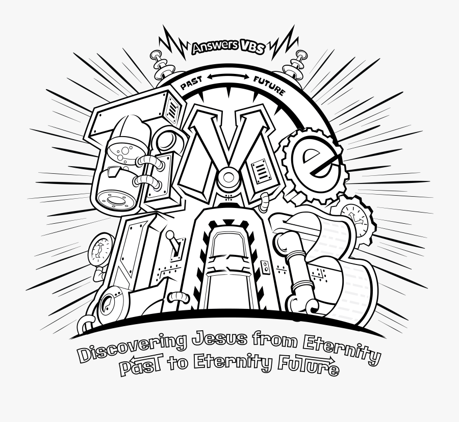 Time Lab Vbs Coloring Page, Transparent Clipart