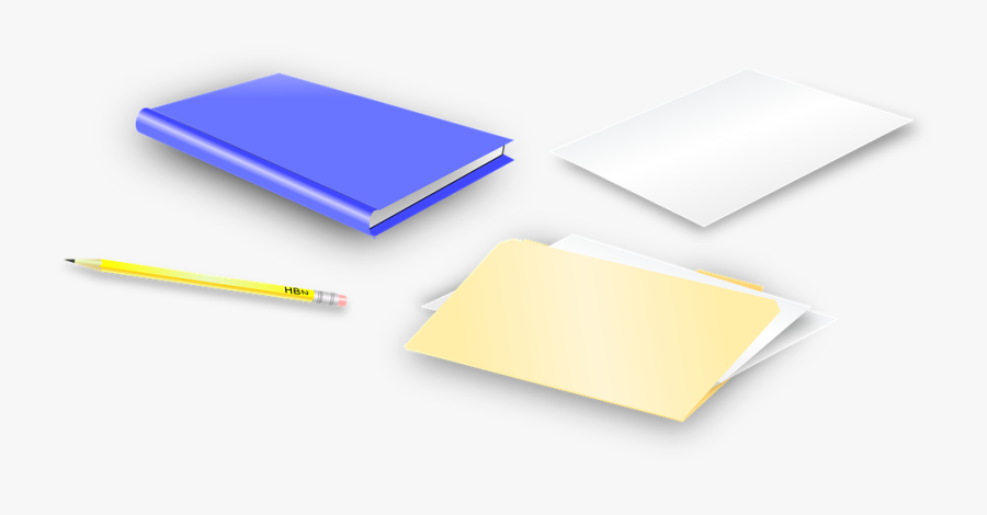Pencil, Folder, Paper, Book, Office, Resources, Writing - Office Supplies Png, Transparent Clipart