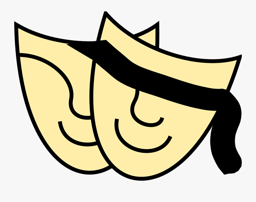 Comedy Masks Theatre - Genre Clip Art, Transparent Clipart