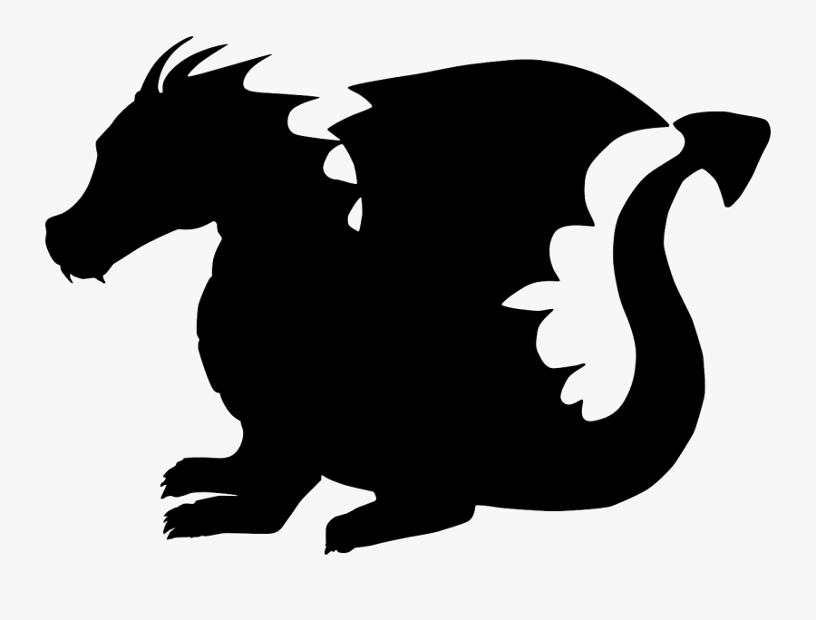 Dragon - Baby Dragon Silhouette, Transparent Clipart