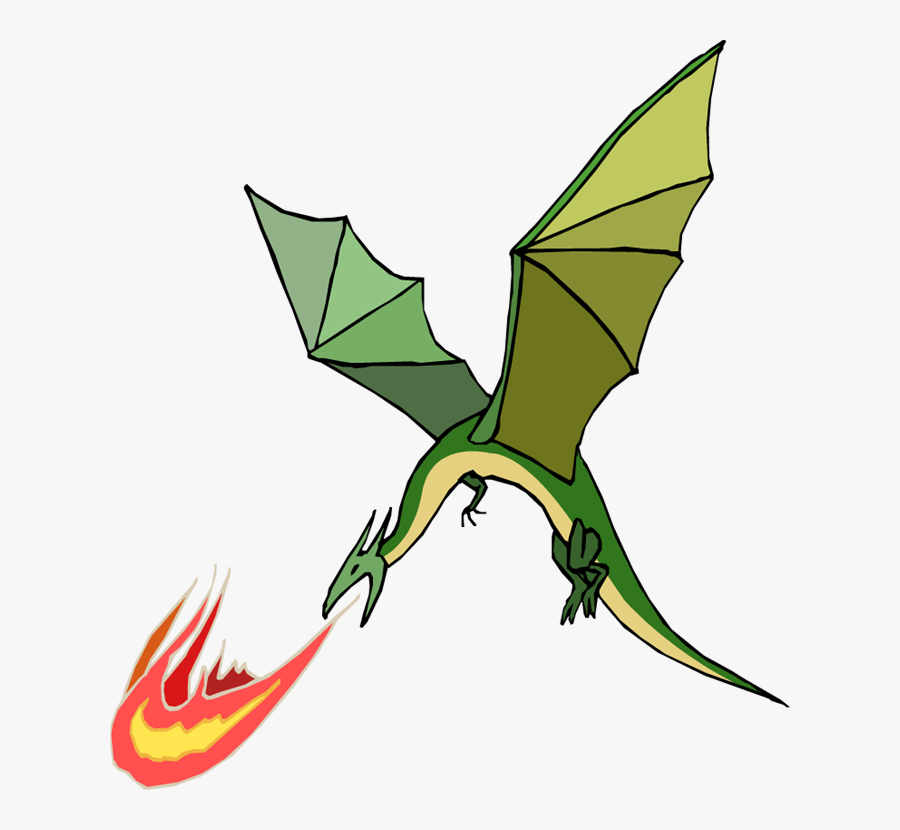Fire Clipart Dragon - Simple Dragon Breathing Fire, Transparent Clipart