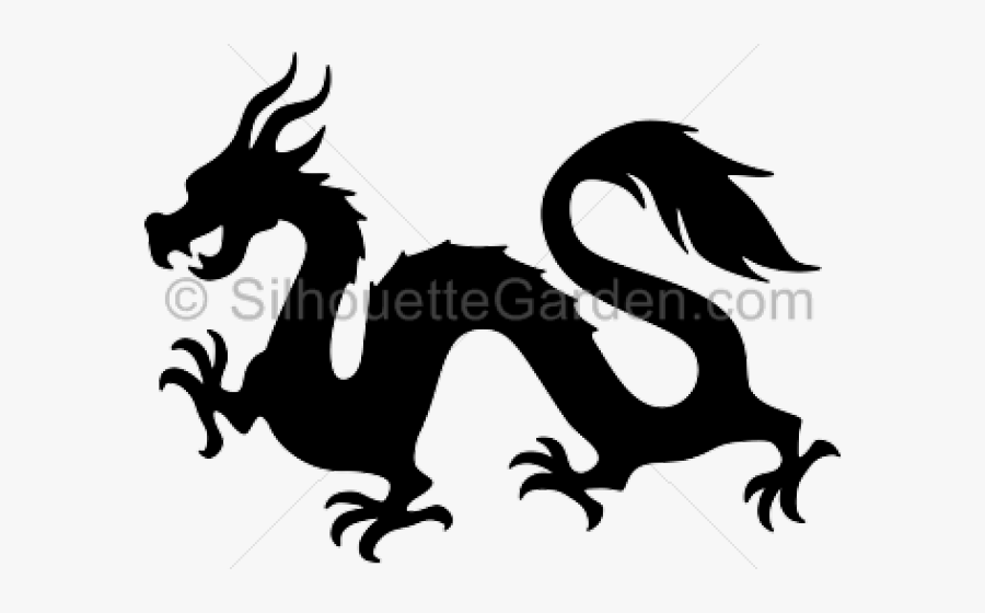 Chinese Dragon Silhouette, Transparent Clipart