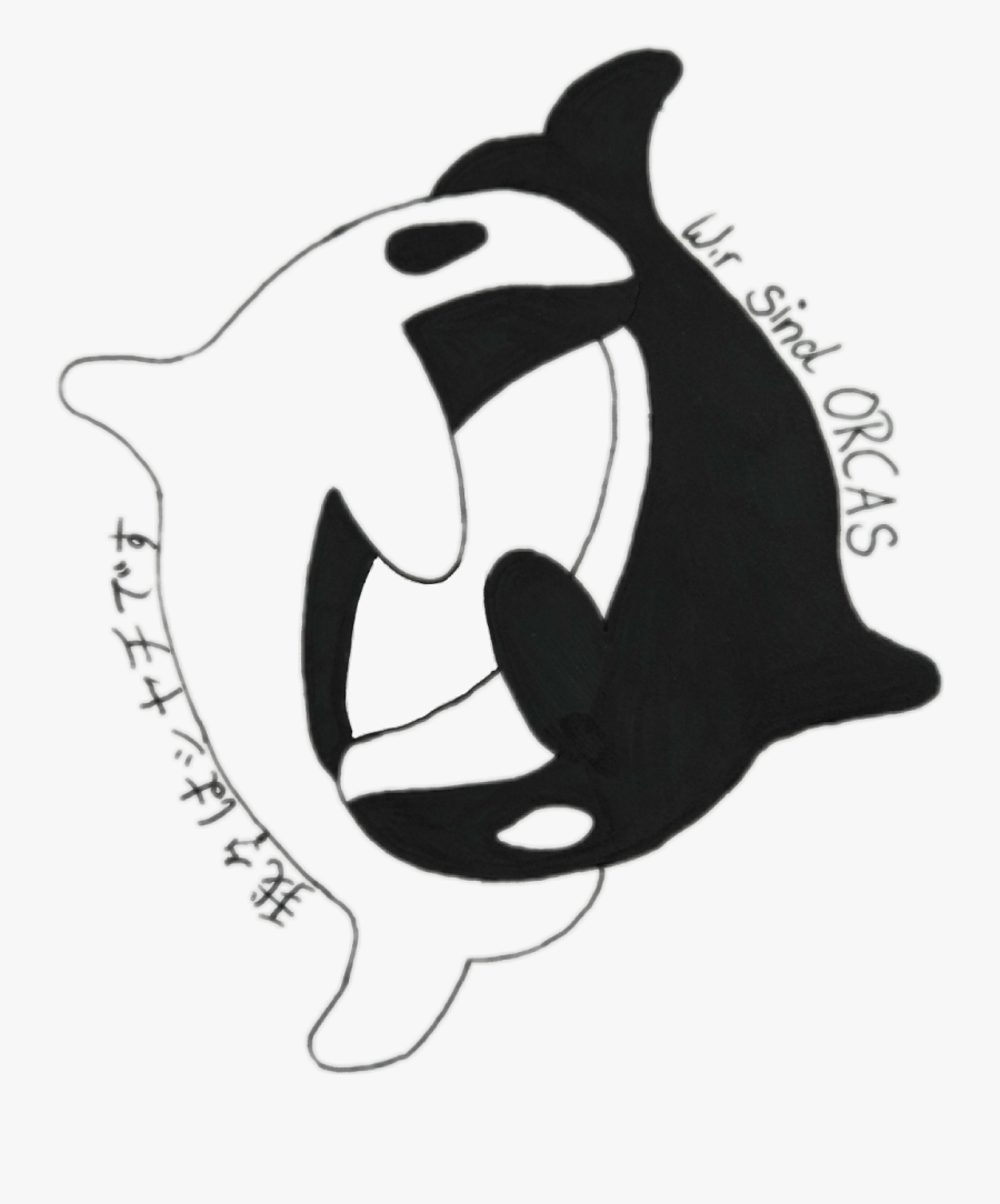 Orca Yinandyang Tattoo Lunadarko Datadam Clipart , - Orca Tail Tattoo, Transparent Clipart