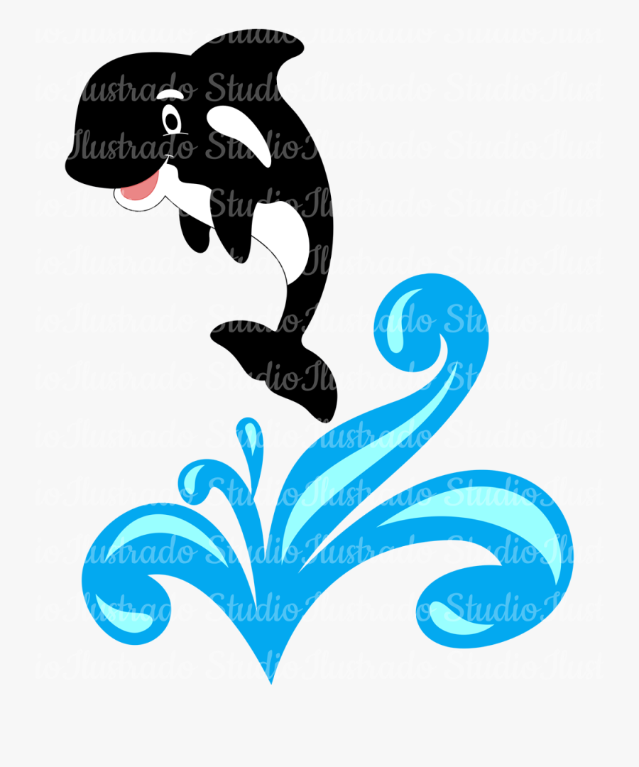 Killer Whale Cartoon Whale Jumping Out Of Water, Transparent Clipart