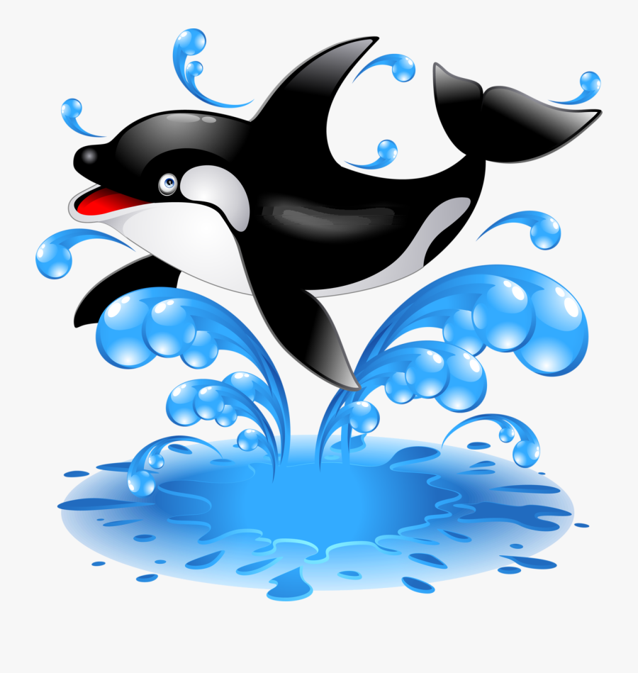 Killer Whale Png - Cartoon Dolphin Jumping Png, Transparent Clipart