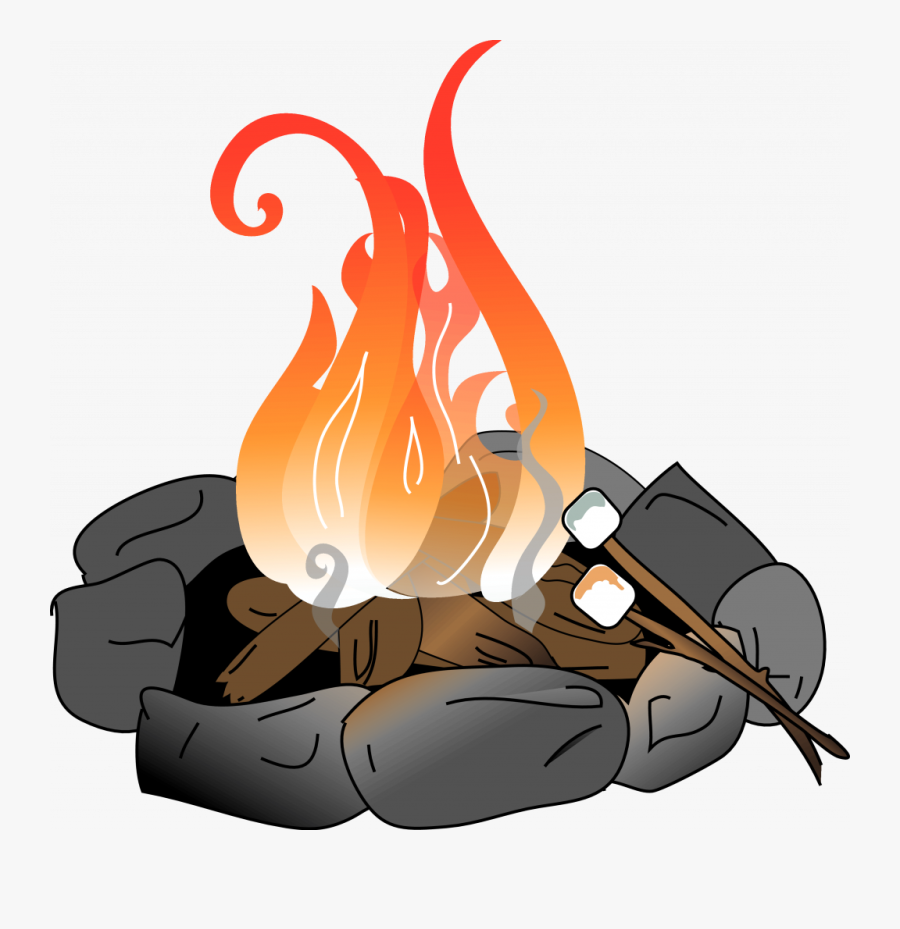Hd Heat Clipart Fire Pit Library - Campfire With Marshmallows Clipart, Transparent Clipart