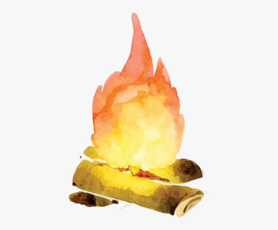 Fire Camping Watercolor, Transparent Clipart