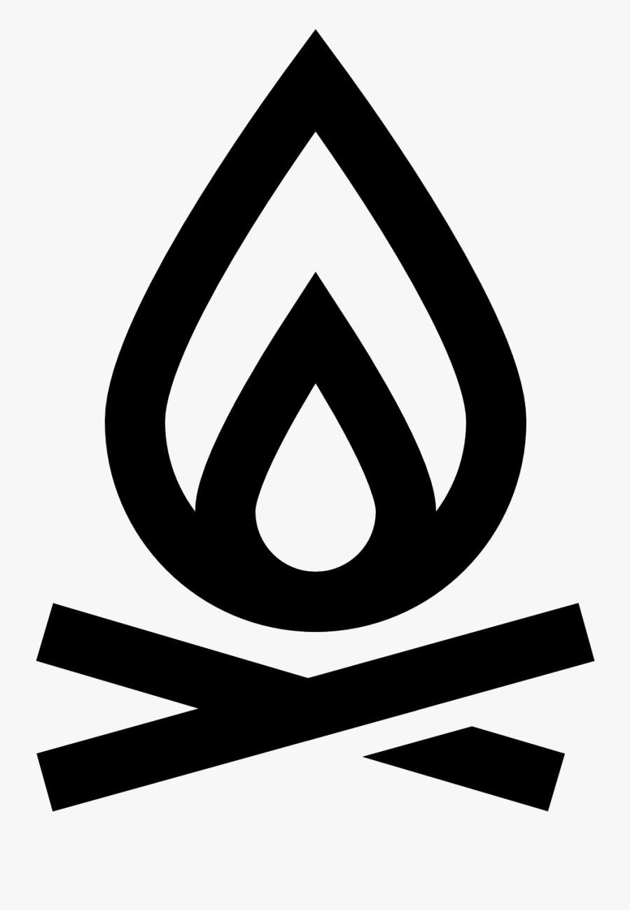 Transparent Fire Icon Png - Campfire Fire Logo Black And White, Transparent Clipart
