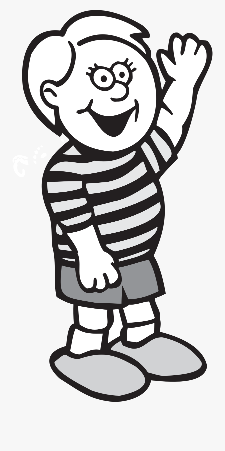 Childish Drawing Kid Clipart - Wave Goodbye Clipart Black And White, Transparent Clipart
