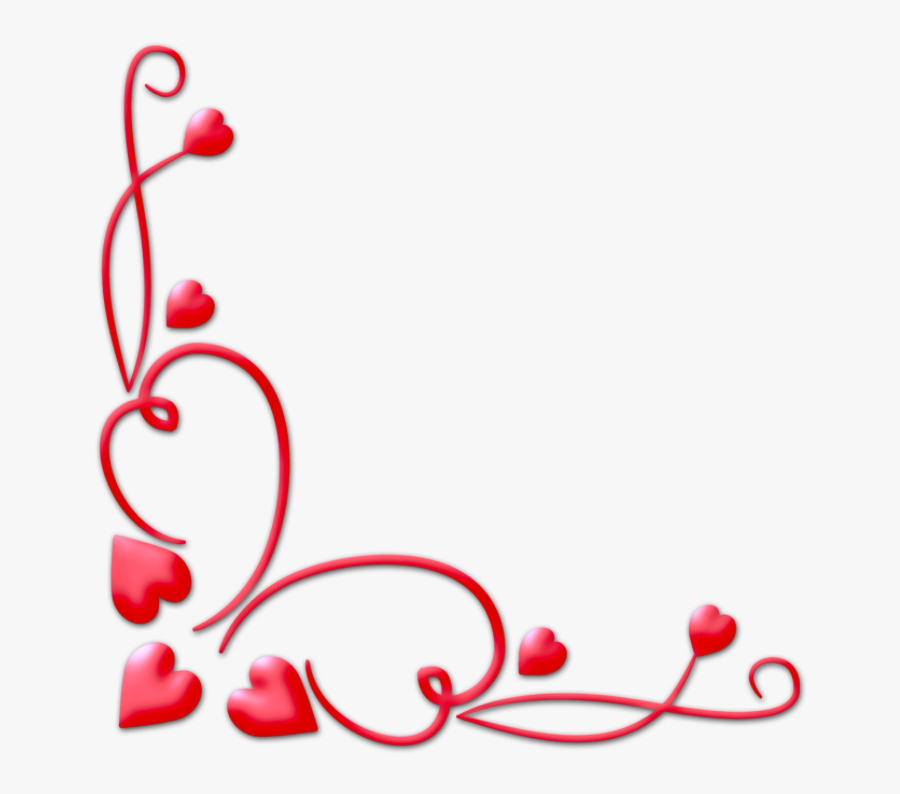 Heart Corner Border Designs, Transparent Clipart