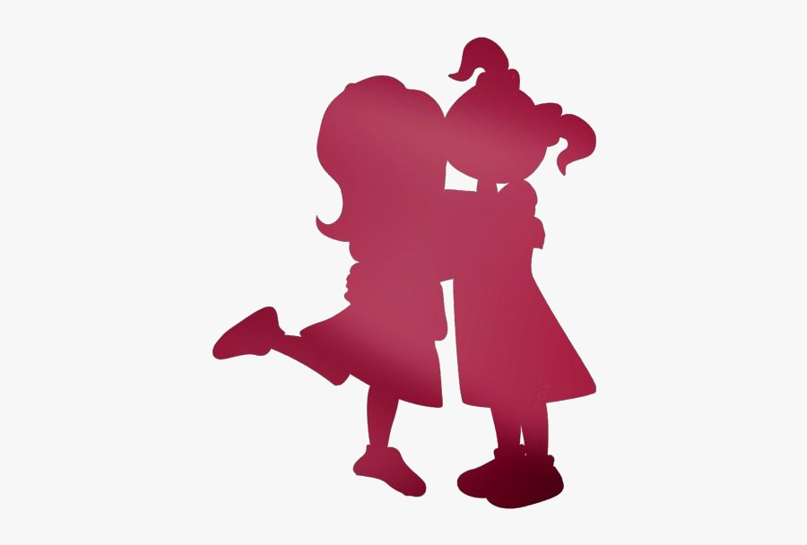 Anime Best Friends Png Transparent Images - Female Best Friends Silhouette, Transparent Clipart