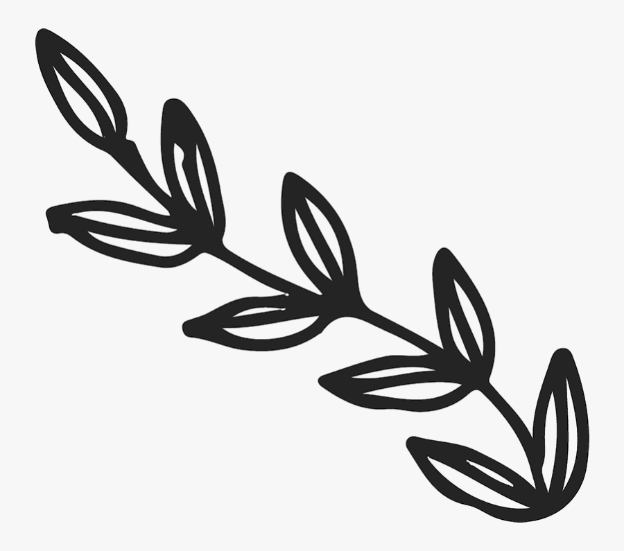 Bold Leaves On Branch Rubber Stamp - Branch Leaves Clip Art, Transparent Clipart