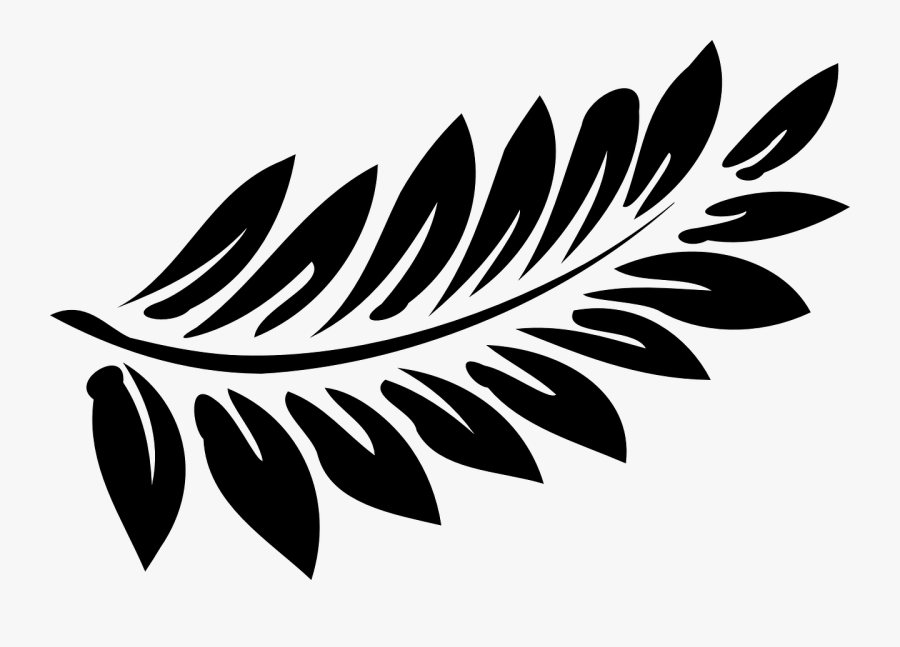 Leaf Fern Black Free Picture - Flowers Clipart Black And White, Transparent Clipart