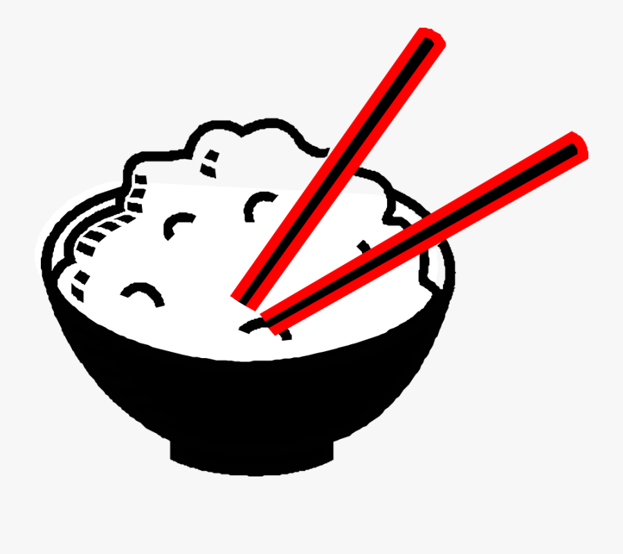 Rice, Bowl, Chopsticks, Asian, Food, Drawing, Chinese - Rice Clip Art, Transparent Clipart