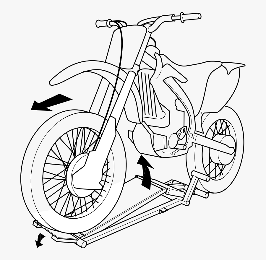 Dirtbike Stand - Gambar Pensil Motor Trail, Transparent Clipart
