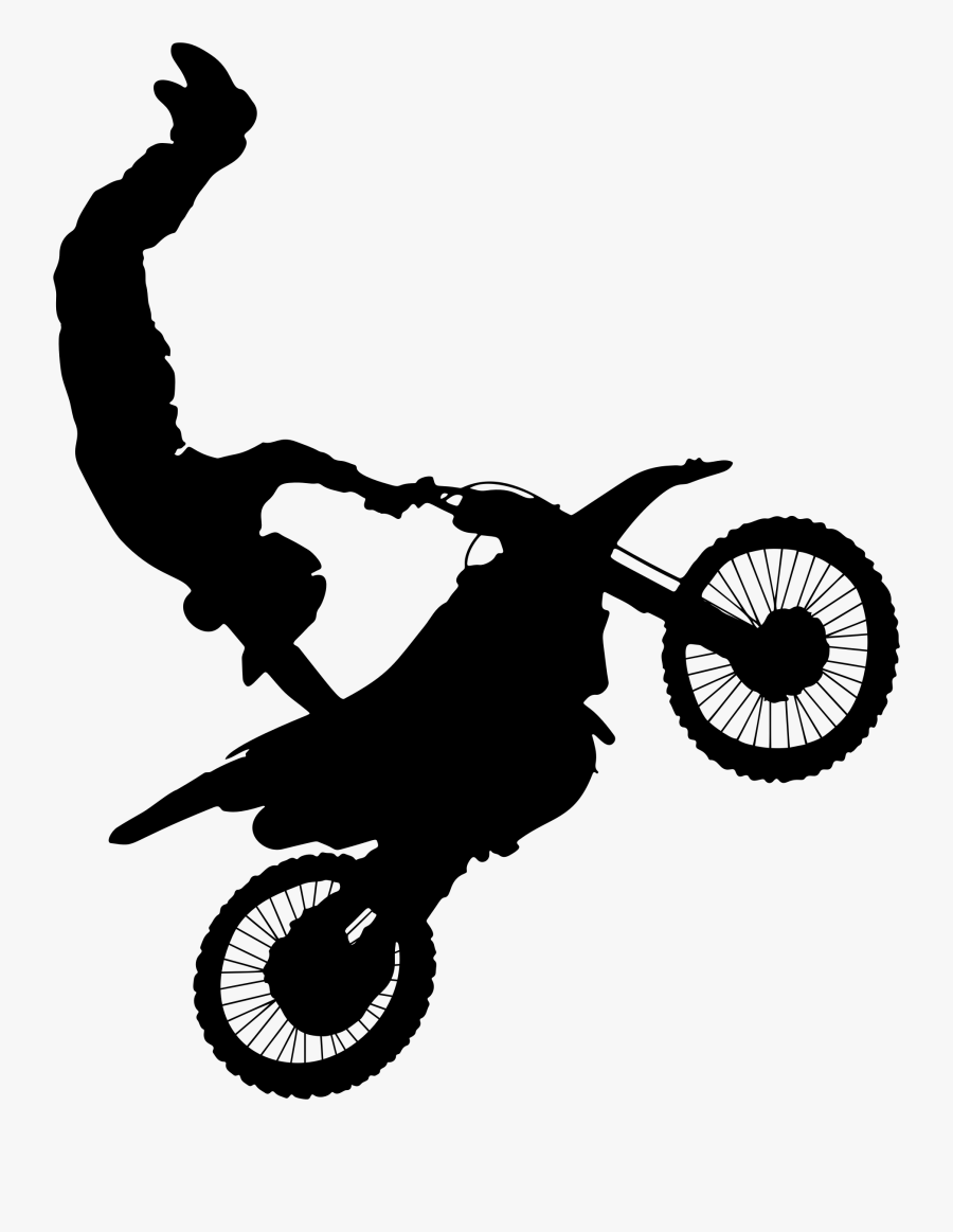 Motorcycle Motocross Dirt Track Racing Clip Art - Motocross Images Black And White, Transparent Clipart