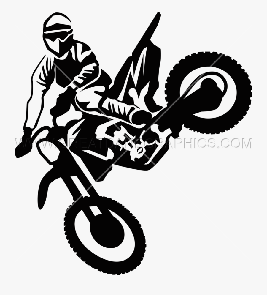 Motocross Jump Kick - Line Art Motor Cross, Transparent Clipart