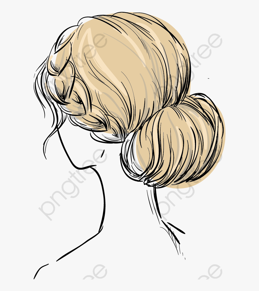 Transparent Beauty Clipart - Hair Styles Back Drawing, Transparent Clipart