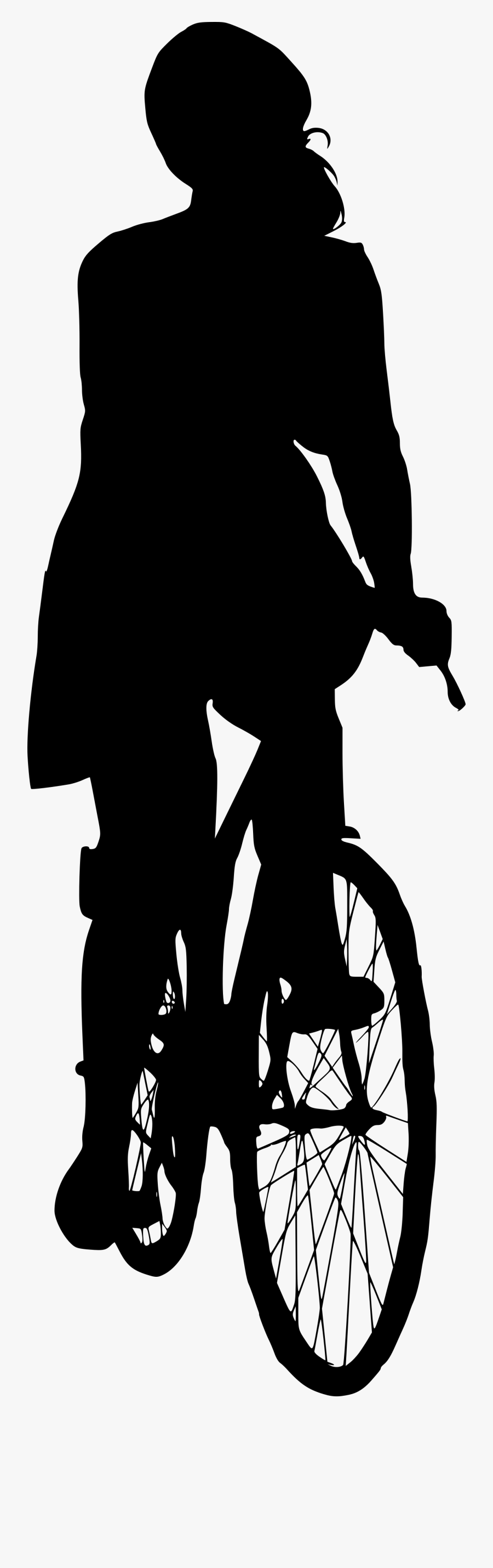 6 Bicycle Ride Silhouette Front View - Bicycle Rider Png Front, Transparent Clipart
