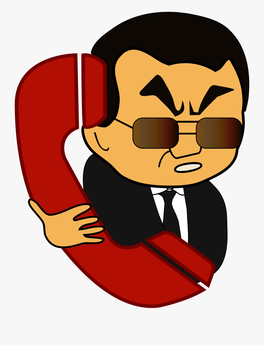 Art,cartoon,fictional Character - Cartoon Man On Phone, Transparent Clipart