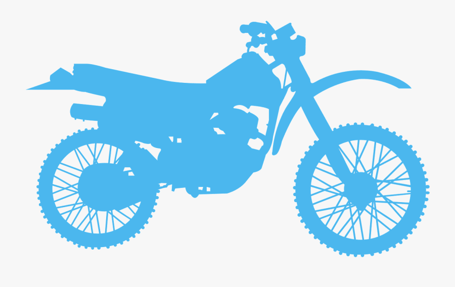 Blue Dirt Bike Silhouette, Transparent Clipart