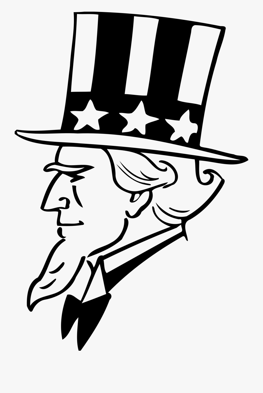 Uncle Sam - Uncle Sam Cartoon Drawing, Transparent Clipart
