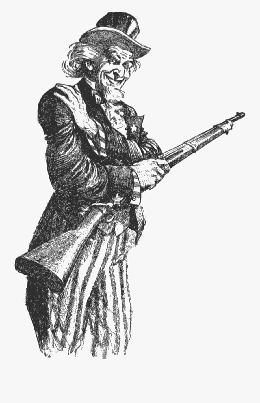 Free Uncle Sam Clipart - Uncle Sam Pointing A Gun, Transparent Clipart